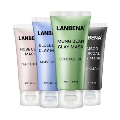 Hot selling mung bean blueberry rose bamboo charcoal clay mask moisturizing cleaning whitening oil control clay face mask