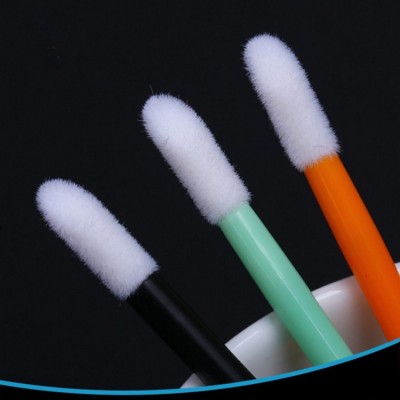 Wholesale Lipgloss Wands Plastic Handle Flocked Lipstick Lip Gloss Applicator Disposable Lip Brush