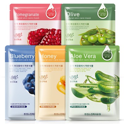 2019 Amazon Hot Selling Pomegranate Honey Blueberry Olive Aloe Vera Moisturizing Natural Skin Care Face Mask